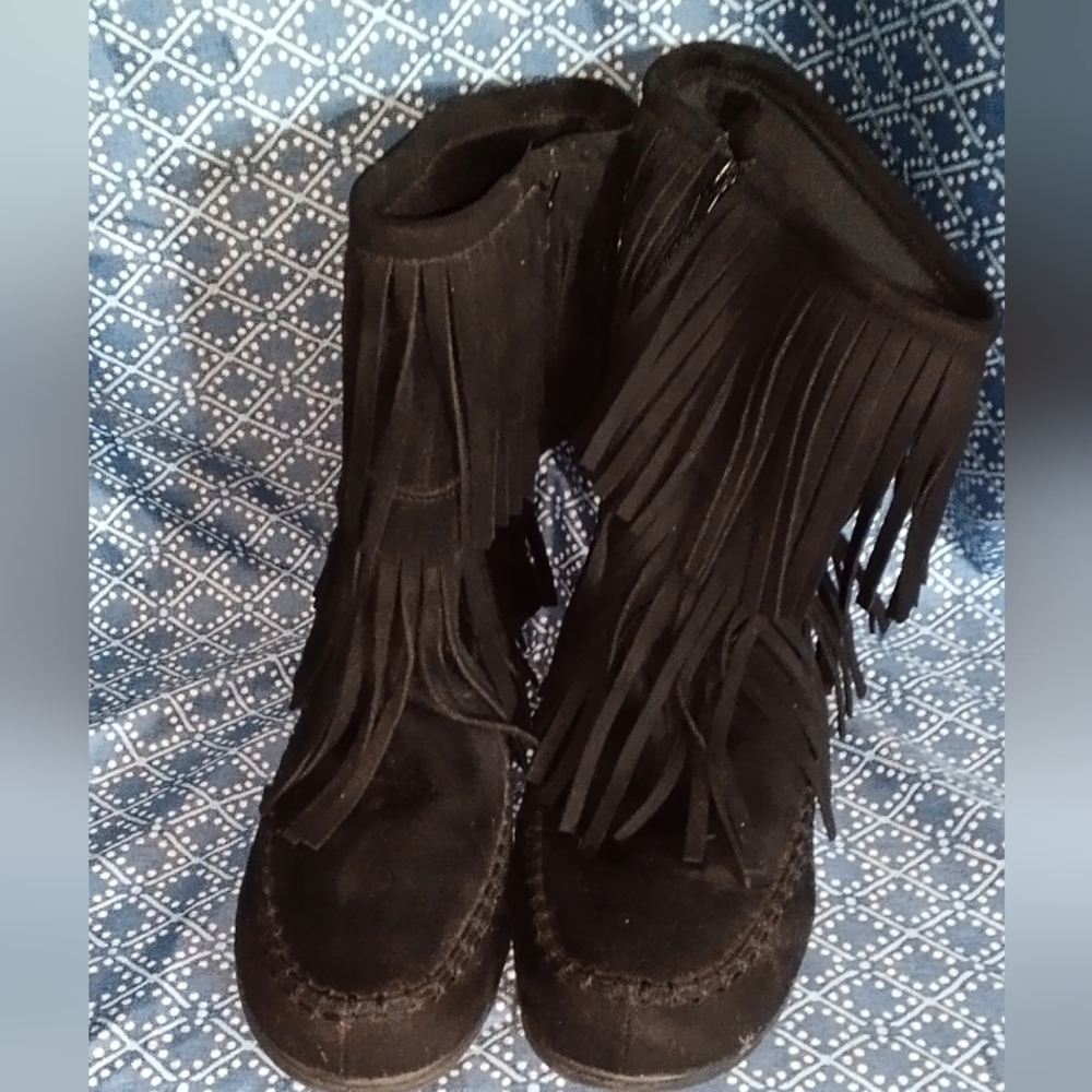 Hot Tomato Size 12 Women's Fringe Boots 👢